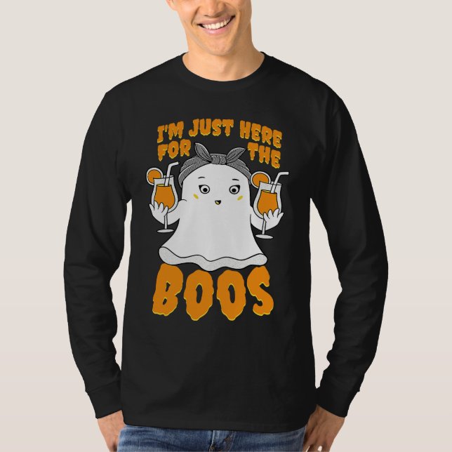 T-shirt I'm Just Here For The Boos  Halloween Women Ghost  (Devant)