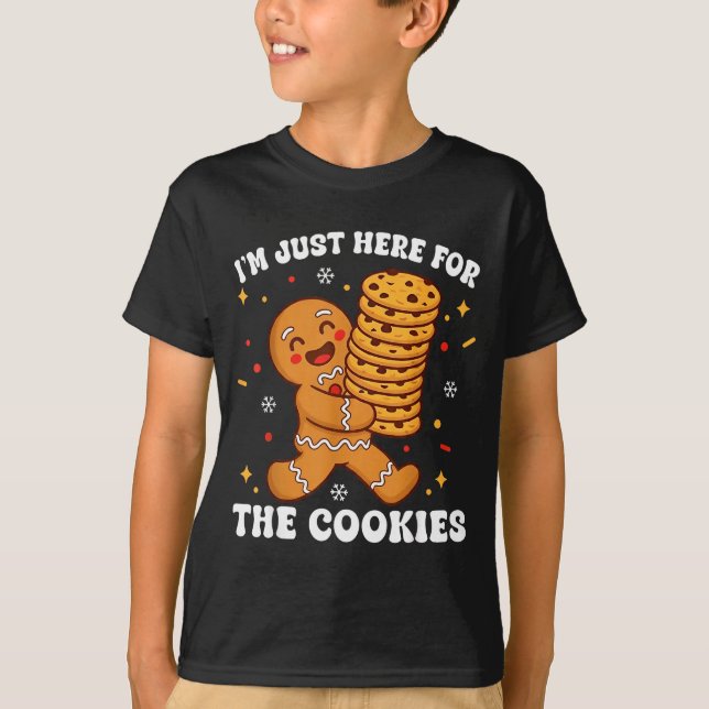 T-shirt I'm Just Here For The Cookies Gingerbear  (Devant)