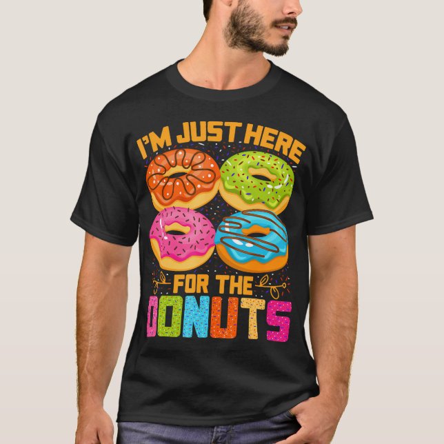 T-shirt Im Just Here For The Donuts Funny Halloween (Devant)