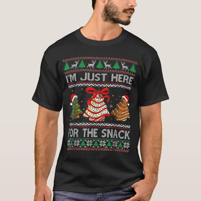T-shirt I'm Just Here For The Snack Christmas Cakes Debbie (Devant)