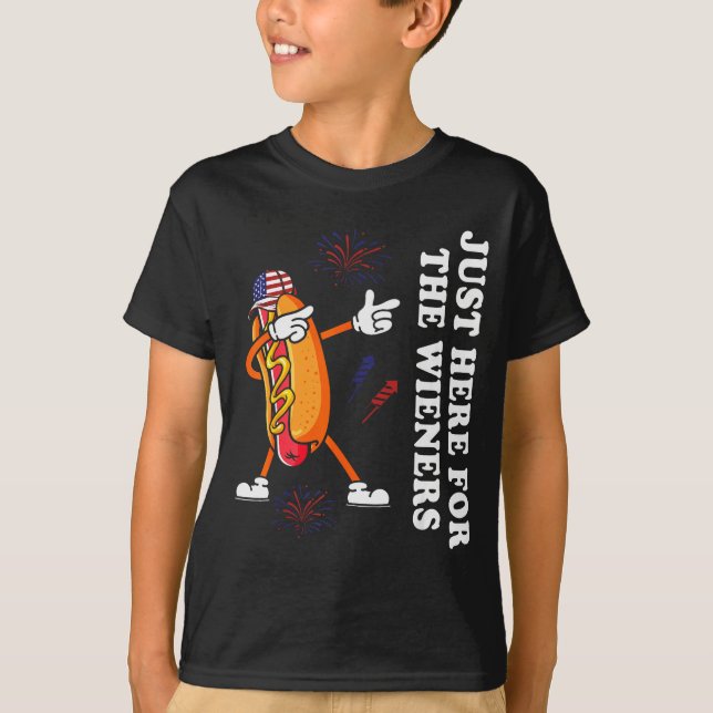 T-shirt I'm Just Here For The Wieners Funny 4th Of July  (Devant)