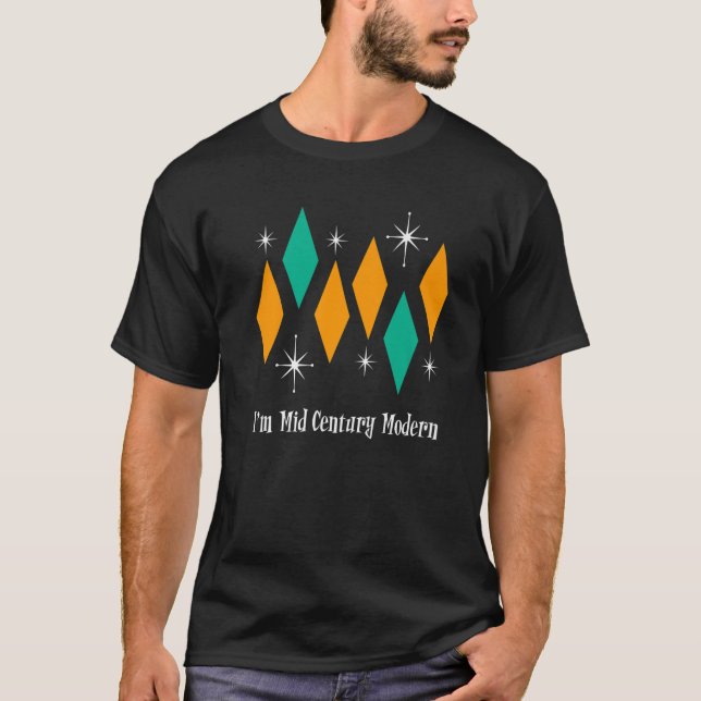 T-shirt I'm Mid Century Moderne Retro Stars Diamonds Space (Devant)
