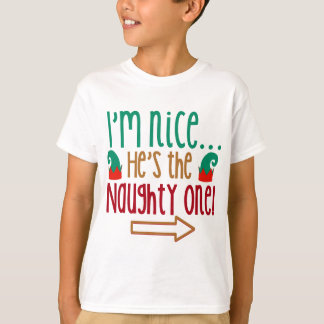 T-shirt Im Nice Hes Naughty Elf Casquette