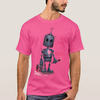 T-shirt I'M Not A Robot Grey With Computer Internet