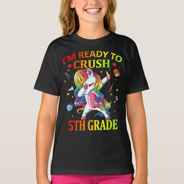 T-shirt IM PRÊT À CRUSH 5e grade Unicorne (Devant)