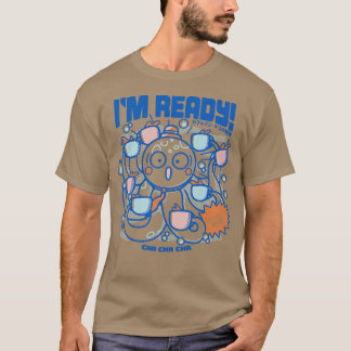 T-shirt Im Ready Coffee Octopus Blue by Tobe Fonseca