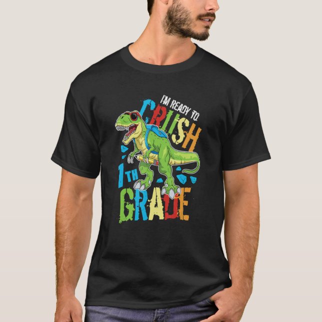 T-shirt I'm Ready To Crush 7th Grade Dinosaur Rex Back To  (Devant)