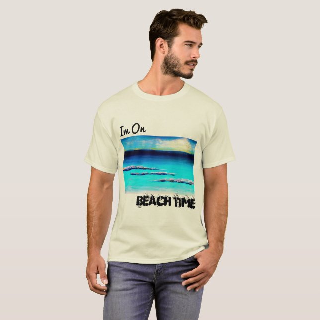 T-shirt Im sur la chemise des hommes de temps de plage (Devant entier)