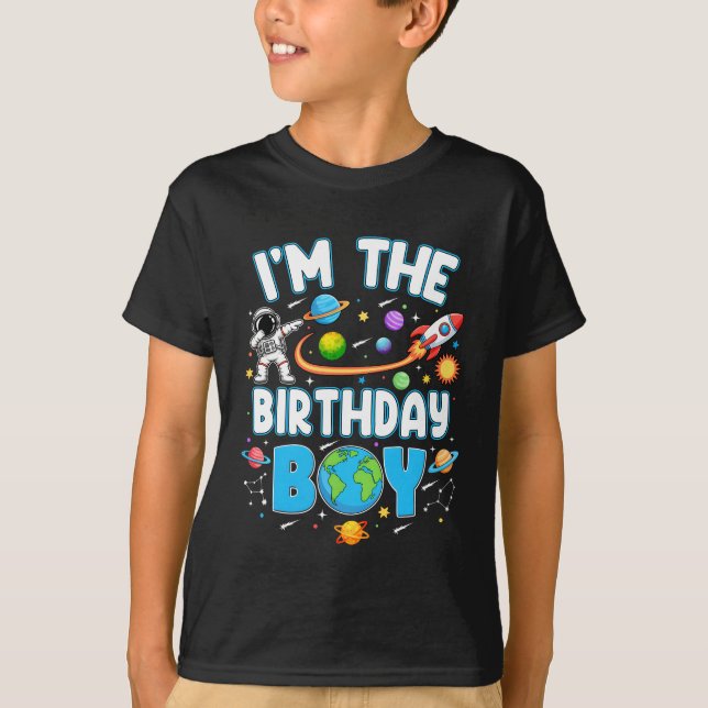 T-shirt I'm The Birthday Boy Astronaut Family Space Planet (Devant)