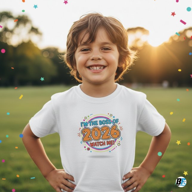 T-shirt I'm The Boss of 2026 Kids Confident New Year Tee (Créateur téléchargé)