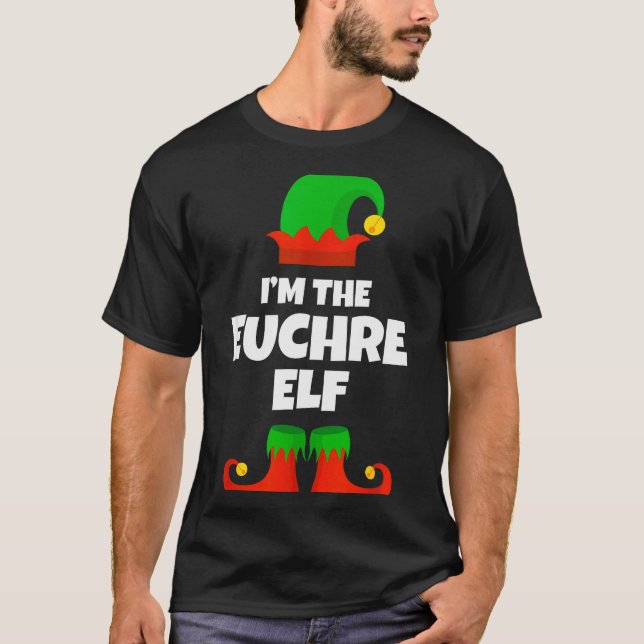 T-shirt I'm The Euchre Elf Family Pajama Christmas Funny P (Devant)