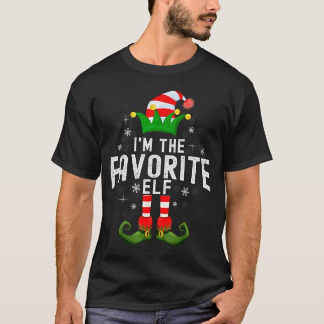 T-shirt I'm The Favorite Elf Christmas Family Pjs Costume  (Devant)