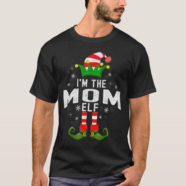 T-shirt I'm The Mom Elf Christmas Family Pjs Costume  (Devant)