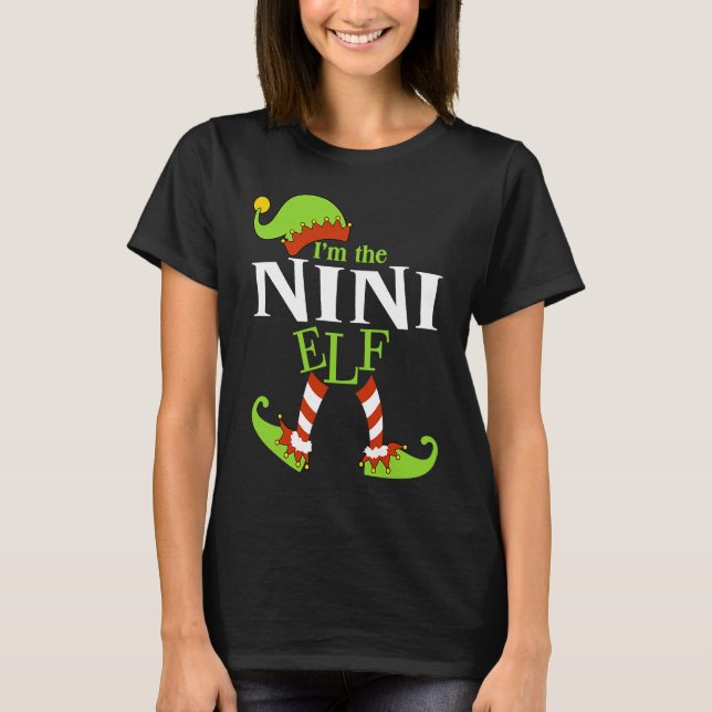 T-shirt I'm The NINI Elf Family Group Matching PJ Christma (Devant)