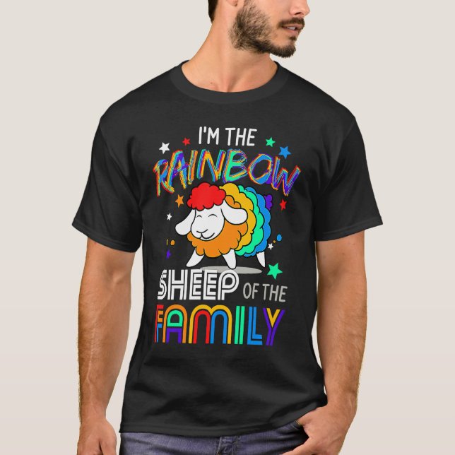 T-shirt I'm The Rainbow Gay Sheep Of The Family Gay Pride (Devant)