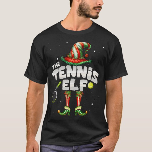 T-shirt I'M The Tennis Elf Family Matching Group Christmas (Devant)