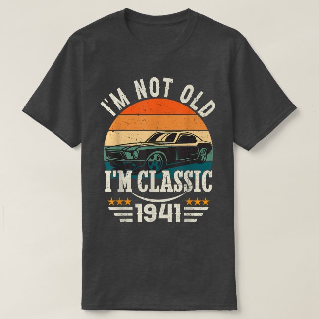 T-shirt Im Voiture Classique 81E Cadeau Anniversaire 81 An (Design devant)