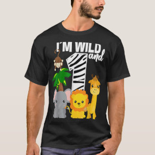 T-shirt I'm Wild and 1 Zoo Thème Anniversaire Safari Jungl