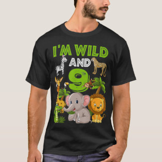T-shirt I'm Wild and 9 Zoo Thème Anniversaire Safari Jungl