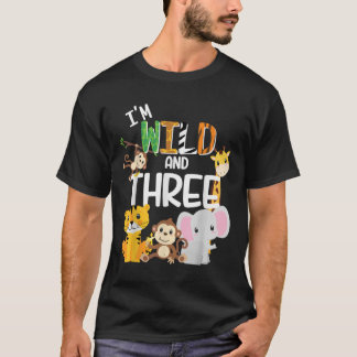 T-shirt Im Wild et Trois Zoo Thème Anniversaire Safari Jun