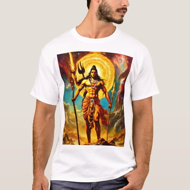 T-shirt Image Abstraite spirituelle du Seigneur Shiva (Devant)