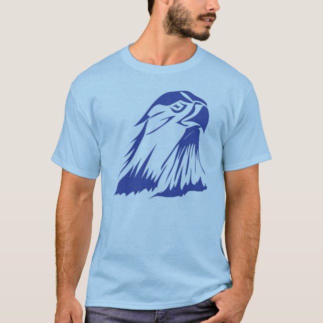 T-shirt Image bleue de faucon (Devant)