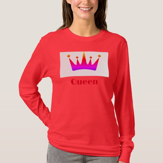 T-shirt Image Couronne de texte personnalisé Queen Deep Re (Devant)
