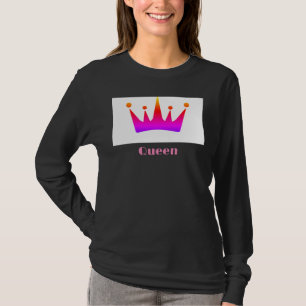 T-shirt Image Couronne de texte personnalisé Queen noir lo