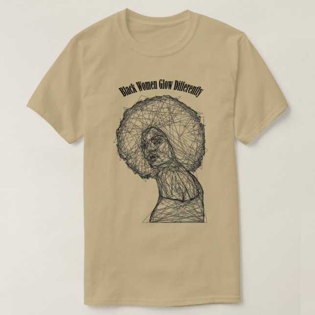 T-shirt Image crayon et citation quotBlack Women Glow Diff (Design devant)