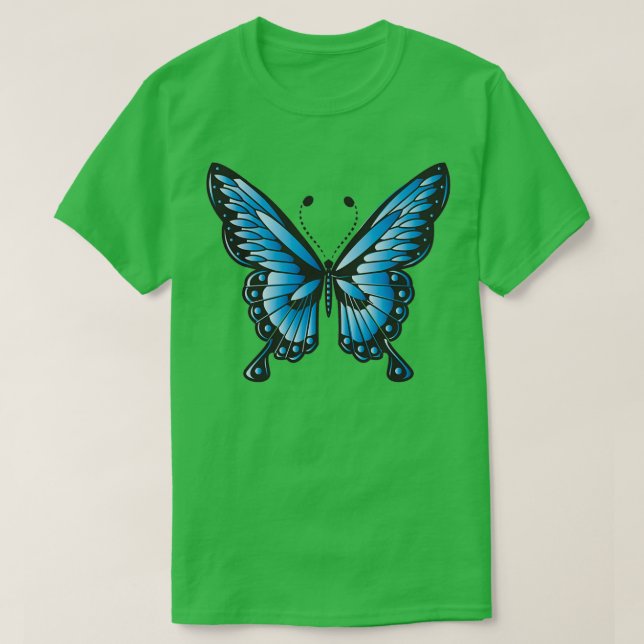 T-shirt Image d'ailes bleues d'un papillon bleu (Design devant)