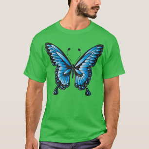 T-shirt Image d'ailes bleues d'un papillon bleu