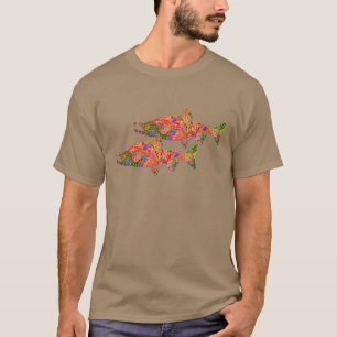 T-shirt Image d'art moderne de saumon de saumon rouge