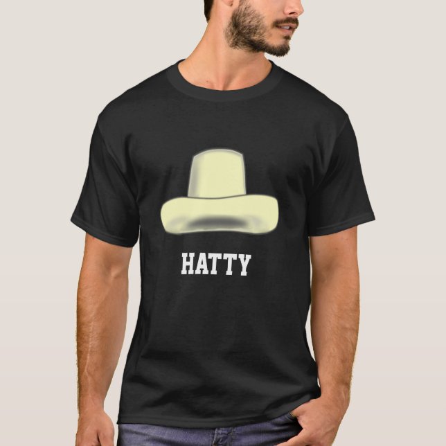 T-shirt Image de chapeau de dessin animé & texte modifiabl (Devant)