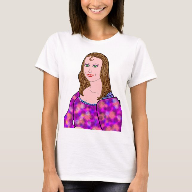 T-shirt Image de dessin animé de Mona Lisa (Devant)