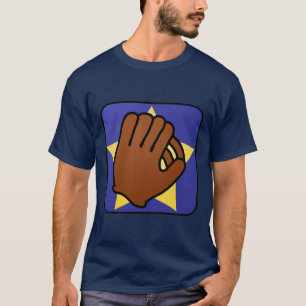 T-shirt Image de dessin animé sports gant de baseball étoi