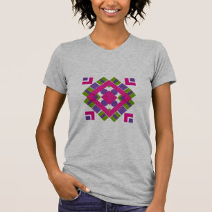 T-shirt Image de diamant multicolore violet abstrait