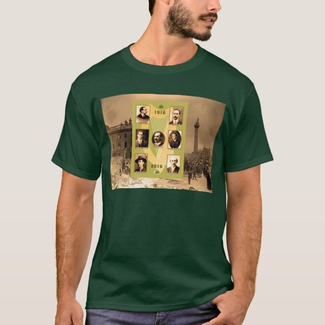 T-shirt Image de Irish Heroes pour Homme-Dark-T-Shirt-Gree (Devant)