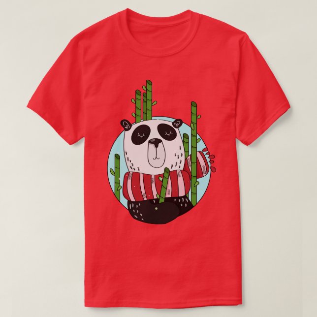T-shirt Image de l'ours Panda de Noël mignonne Panda à Ba (Design devant)