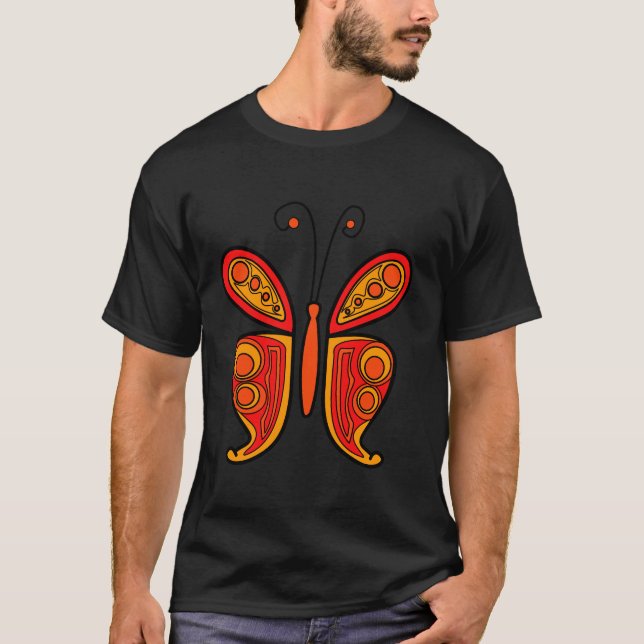 T-shirt Image de papillon orange (Devant)