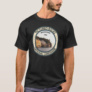 T-shirt Image de Rocks National Lakeshore Michigan Badge