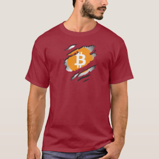 T-shirt Image déchirée par Bitcoin avec le logo Reveal Und