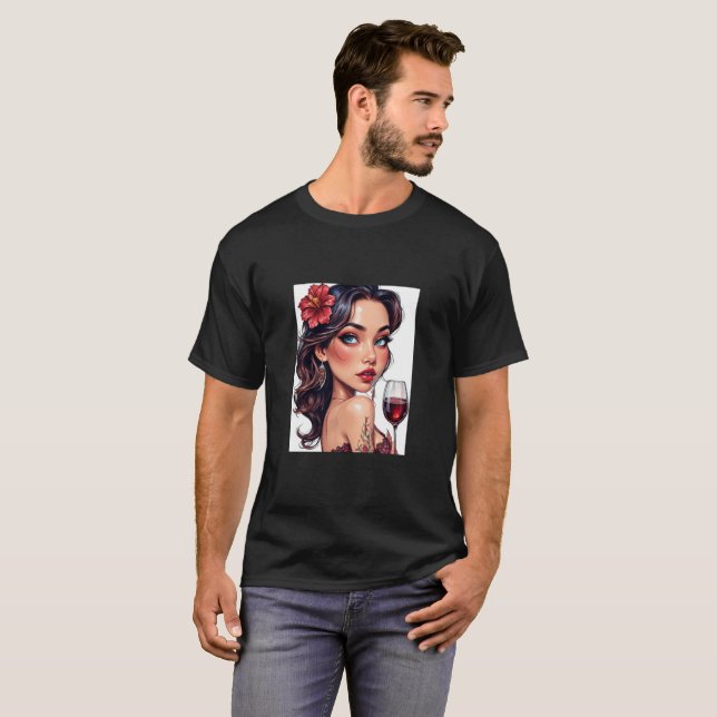 T-shirt Image drôle de vin pour hommes et femmes (Devant entier)