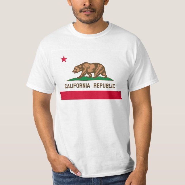 T-shirt Image du drapeau de Californie pour Homme-T-Shirt- (Devant)