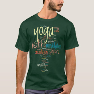 T-shirt Image du vecteur concept de nuage YOGA Word sur bl