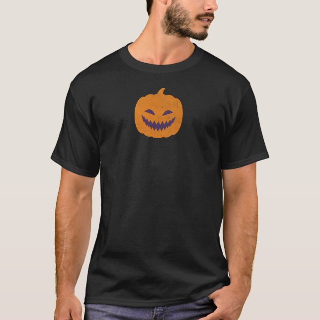 T-shirt Image éffrayante du Citrouille Jack-O-Lantern (Devant)