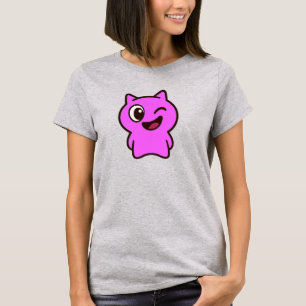 T-shirt Image fun chat rose cartoon minimaliste rigolo.