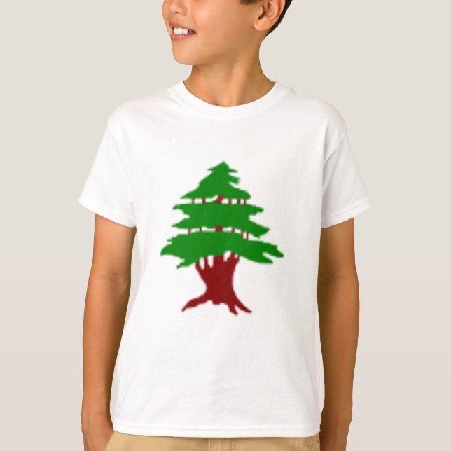 T-Shirt image patriotique premium du cèdre du Liba (Devant)