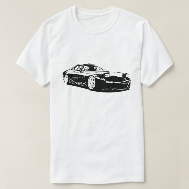 T-shirt Image rotatoire de vecteur de Mazda RX7 (Design devant)