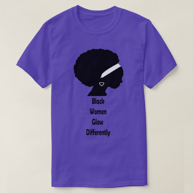 T-shirt Image symbolique et citation quotBlack Women Glow  (Design devant)