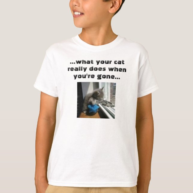 T-shirt images [1],… ce que votre chat fait vraiment quand (Devant)